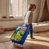 Dino's bij een vulkaan Kinderkoffer - Blauw klein -sfeer1