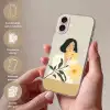 Vrouw - Bloem - Geel - Minimalistisch Apple iPhone 16 klein -sfeer3_NL