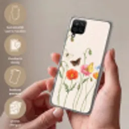 Vlinders - Klaprozen - Illustratie - Kleurrijk Telefoonhoesje Samsung Galaxy A12 klein -sfeer3_NL