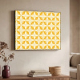 Patroon - Retro - Geel Textielframe zwart klein 947 -sfeer3