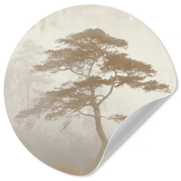 Boom - Oosterse stijl - Landschap Wandcirkel behangsticker klein -3d