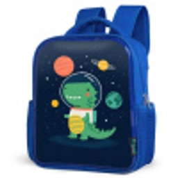 Dino - Ruimtepak - Planeten Kinderrugzak - Blauw middel -schuin