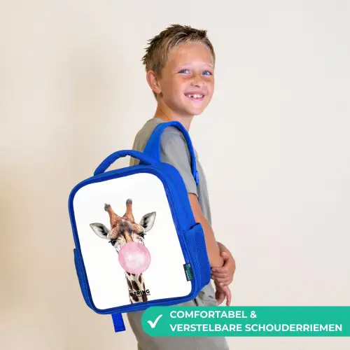 Kauwende Kobus Kinderrugzak - Blauw middel -sfeer3_NL