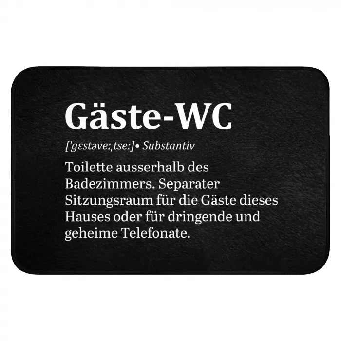 Quotes - Gäste-wc - Definitie - Zwart - Spreuk WCmat klein -3d