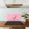 Snoep - Lolly - Hart- Roze keuken achterwand spatscherm klein -sfeer2