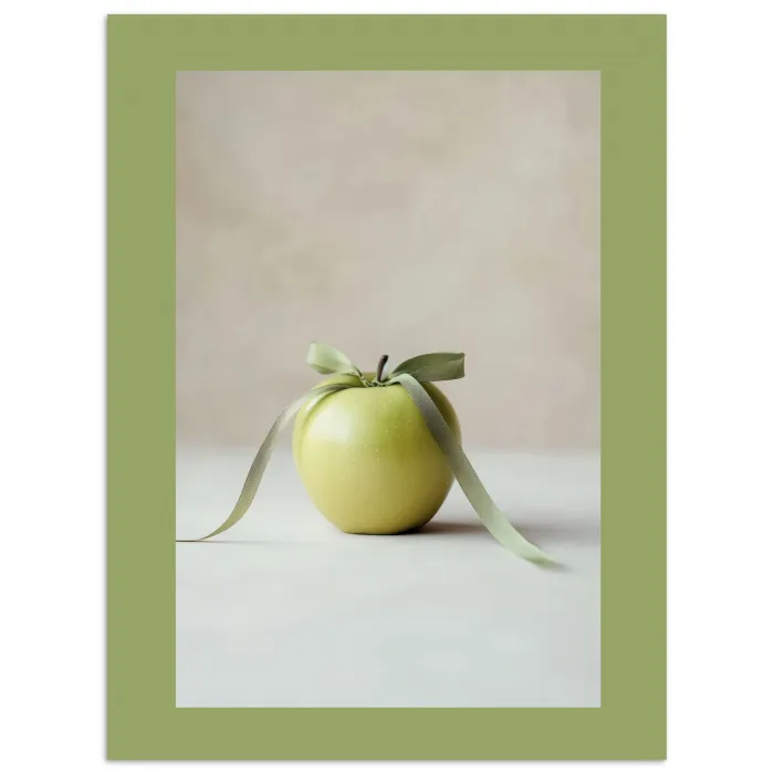 Groen - Appel - Strikje poster papier klein -3d