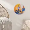 Vos - Oranje - Vormen - Abstract Akoestische PET Vilt - Rond klein -sfeer4
