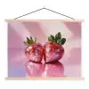 Disco - Fruit - Glitter - Strawberry textielposter latten blank klein -3d