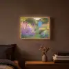 Tuinhuisje - Blauw - Bloemen Light Box met batterij (Wandlamp) middel -sfeer4