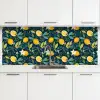 Bloemen - Bladeren - Citroenen - Blauw keuken achterwand 2 middel 871 -3d