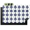 Tegelmotief - Blauw - Wit - Bloem Inductie beschemer met haakjes klein 777 -3d