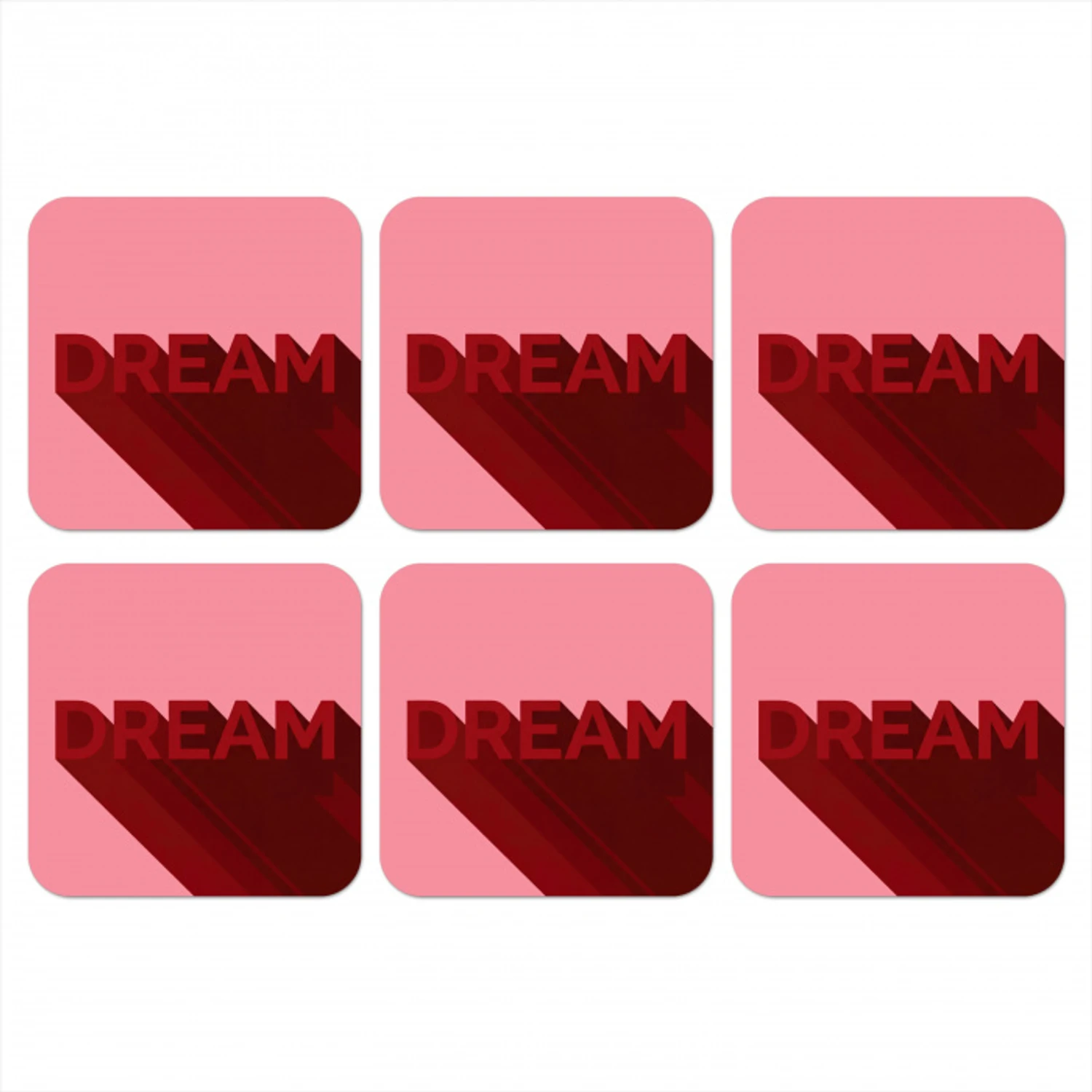 Dream - 3D - Rood - Roze onderzetter kurk middel -3d
