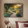Pad - Bloemen - Park Textielframe zwart klein -sfeer1