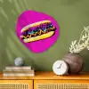 Hotdog - Roze - Retro Wandcirkel Organisch Forex 3mm klein -sfeer2