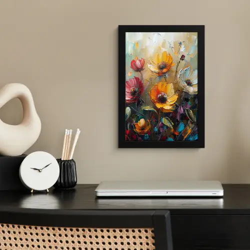 Watercolor - Bloemen - Kunst - Modern fotolijst zwart zonder passe partout klein -sfeer1