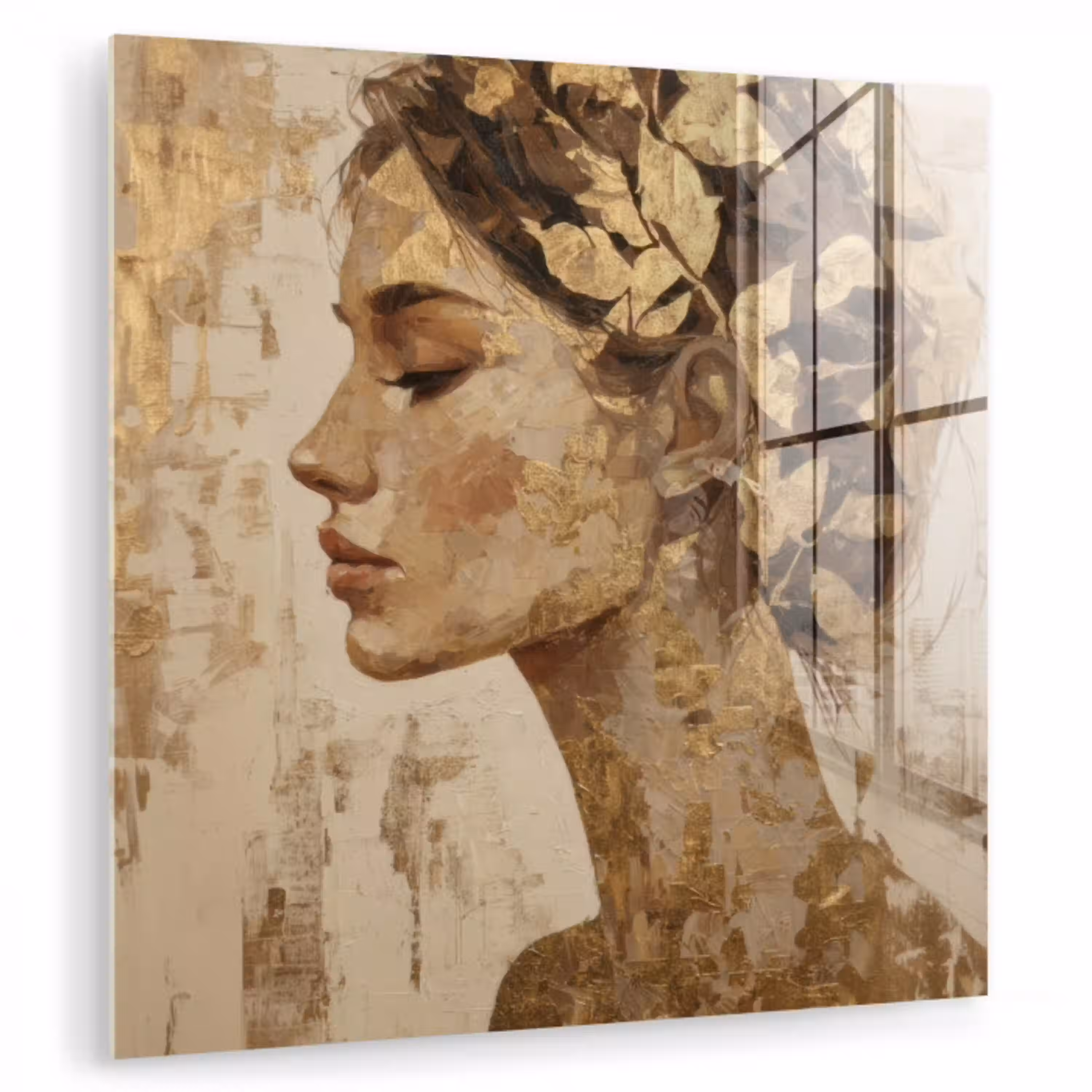 Vrouw - Goud - Abstract - Textuur plexiglas 5mm klein -zzzproduct_nieuw