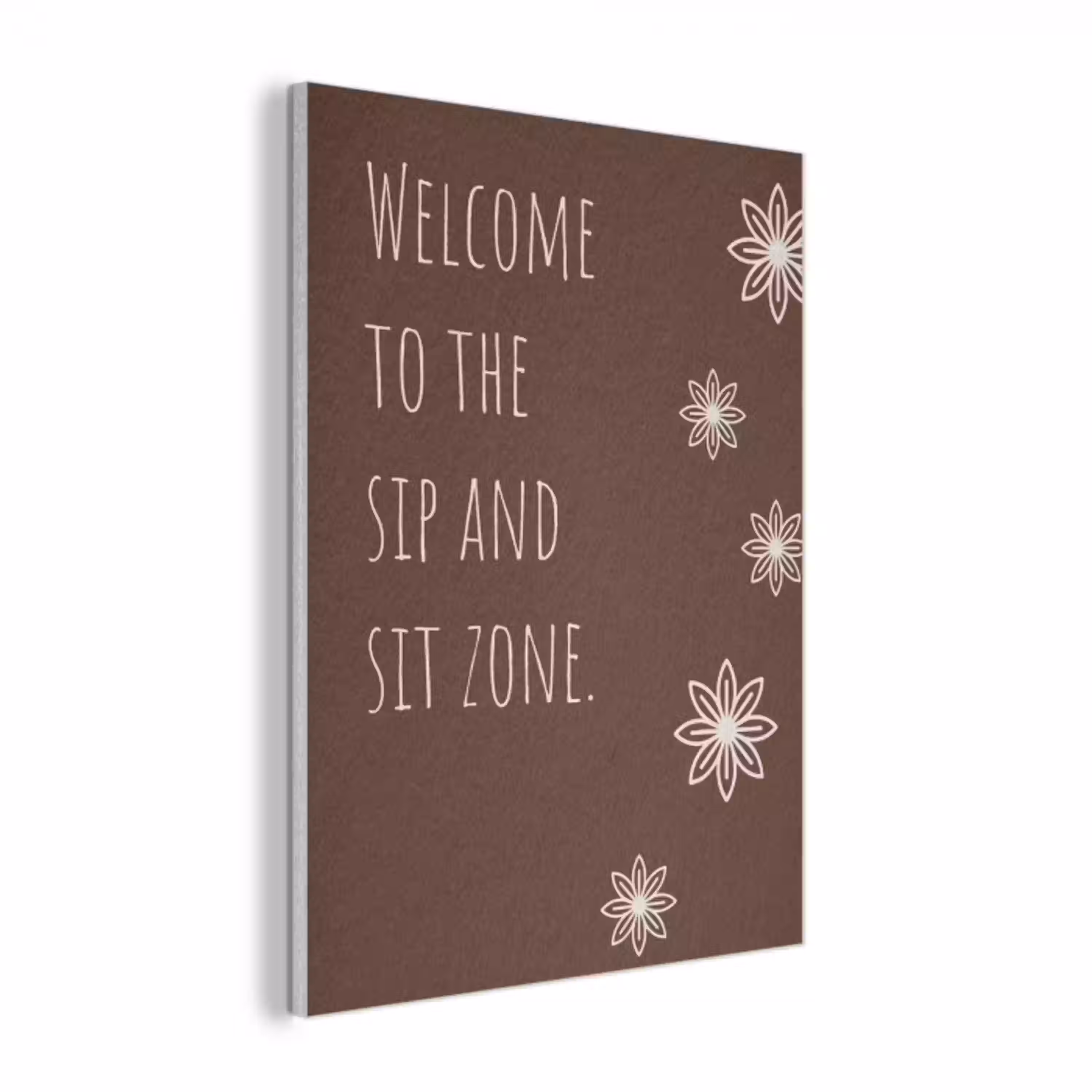 Bruin - Quote - Bloemen - Zomer PET vilt klein -3d