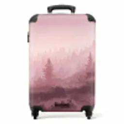 Landschap - Mistig - Roze NBS - Handbagage koffer - Volwassenen Unisex middel -productfoto_recht