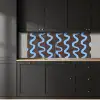 Kronkelende lijnen - Blauw - Bruin - Minimalistisch keuken achterwand 2 middel 871 -sfeer1