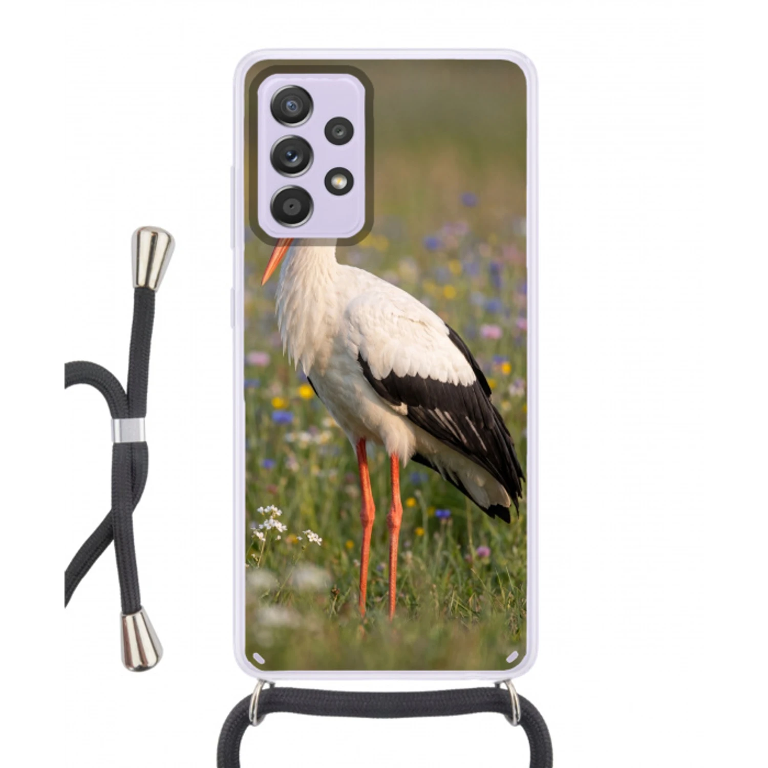 Ooienvaar - Bloemen - Weide - Kleurrijk Hoesje Samsung Galaxy A52 5G met koord klein -3d