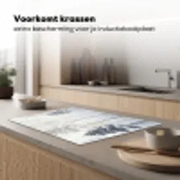 Bos - Bomen - Mist - Natuur - Illustratie - Grijs Inductie beschermer vinyl 3mm klein -sfeer1