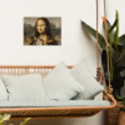 Mona Lisa - Kat - Leonardo da Vinci - Vintage - Kunstwerk - Oude meesters - Schilderij tuinposter los doek klein -sfeer7