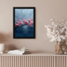 Bloesem - Bloem - Roze - Tak fotolijst zwart zonder passe partout klein -sfeer5