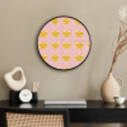 Katten - Patroon - Roze Fotolijst rond zonder passe partout klein 856 -sfeer1