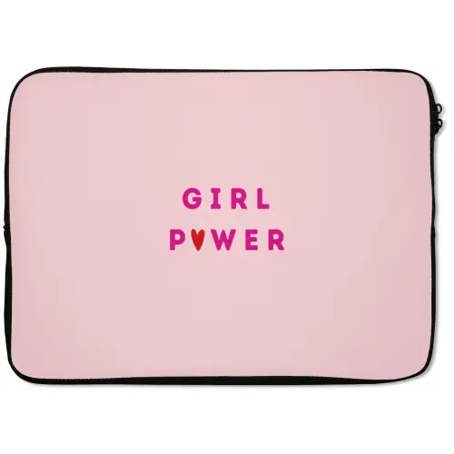 Girl power - Roze - Hartje laptophoes neopreen klein -zkaufland3dotto