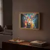 Hert - Graffiti - Dieren - Kleuren Light Box met batterij (Wandlamp) middel -sfeer1