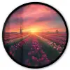 Windmolen - Zonsondergang - Landschap Fotolijst rond zonder passe partout klein -3d