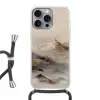 Berglandschap - Mist  - Penseelstreken Hoesje iPhone 16 Pro Max met koord klein -3d