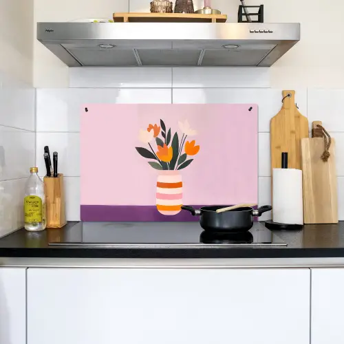 Tulpen - Vaas - Strepen - Paars Inductie beschemer met haakjes klein -sfeer2