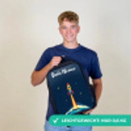 Planeet - Raket - Sterren - Donkerblauw Rugzak - Zwart middel -sfeer7_DE