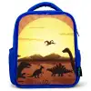 Dino - Zon - Natuur - Tekening - Kinderen - Jongens Kinderrugzak - Blauw middel -3d