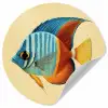 Vis - Vinnen - Blauw - Ogen Wandcirkel behangsticker klein -3d