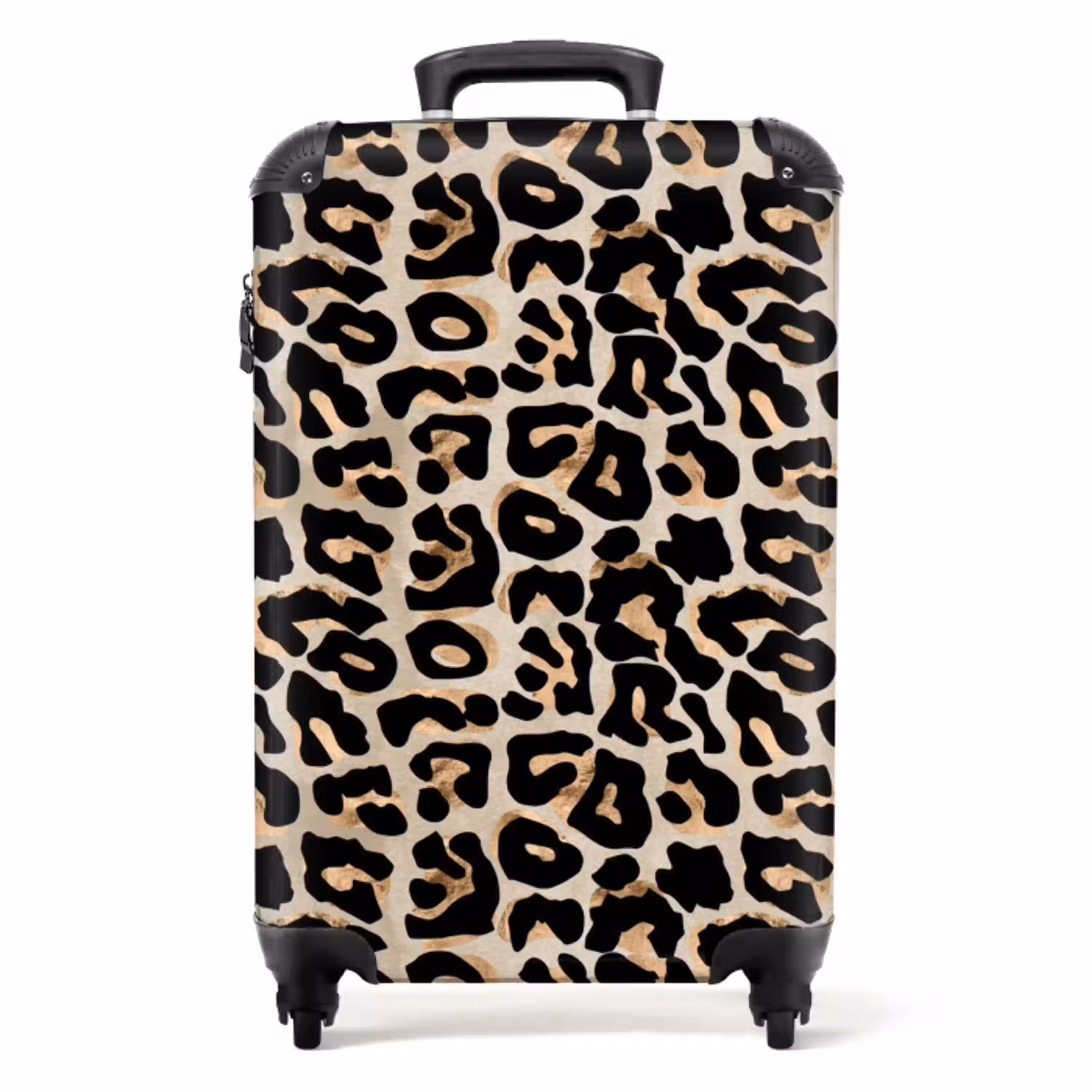 Dierenprint - Bruin - Panter NBS - Handbagage koffer - Unisex middel -productfoto_recht