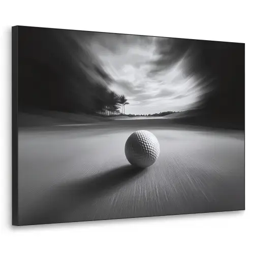 Golfbal - Wazig - Zwart Textielframe zwart klein -3d