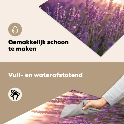 Lavendel - Paars - Zonlicht Inductie beschemer met haakjes klein -ky-schoon-nl