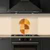 Cirkels - Geel - Minimalistisch keuken achterwand spatscherm klein -sfeer1