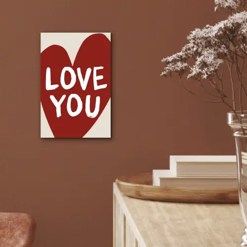 Loveyou - Hart - Rood aluminium wit klein -sfeer4
