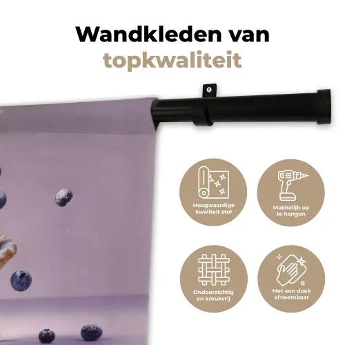 Eten - Taart - Bessen - Blauw Wandkleed katoen klein -sfeer2