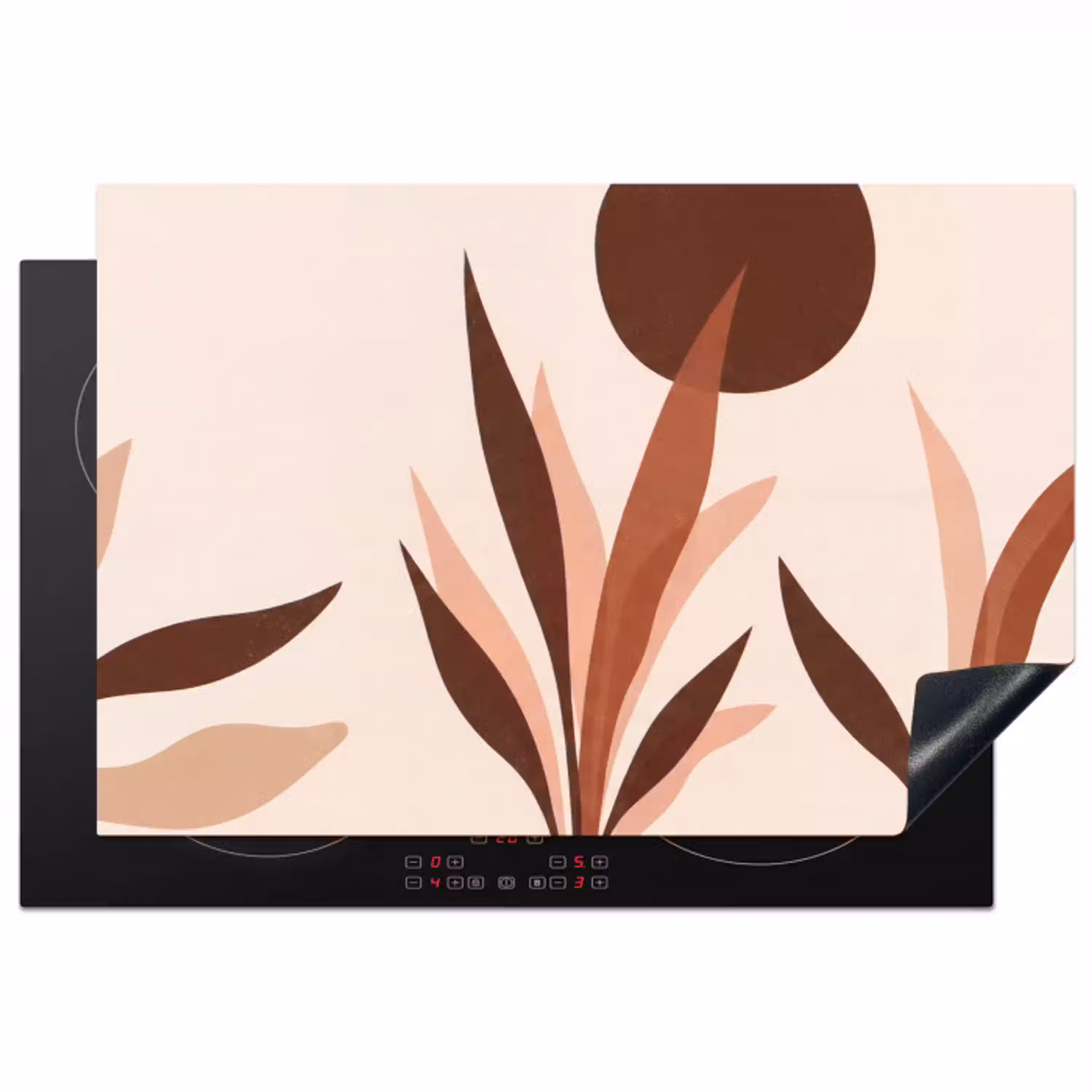 Planten - Abstract - Natuur - Bruin Inductie beschermer vinyl 3mm klein -3d