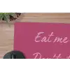 eat me out don't stress me out - Roze - Minimalistisch muismat rubber klein -closeup