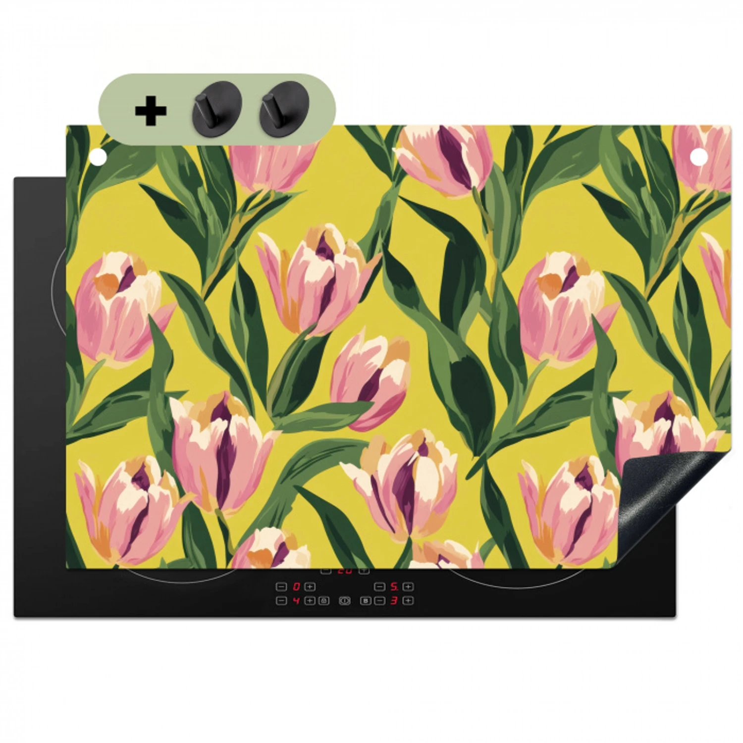 Tulpen - Botanisch - Geel Inductie beschemer met haakjes klein 777 -3d