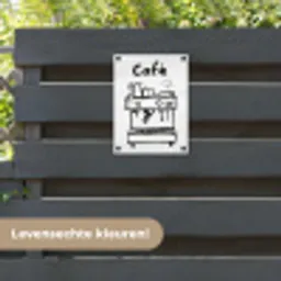 Illustratie - Café - Koffiemachine - Kopjes tuinposter los doek klein -sfeer3