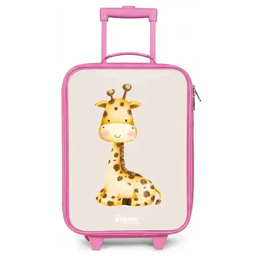 Liggende giraffe illustratie op beige achtergrond Kinderkoffer - Roze klein -zz3dotto