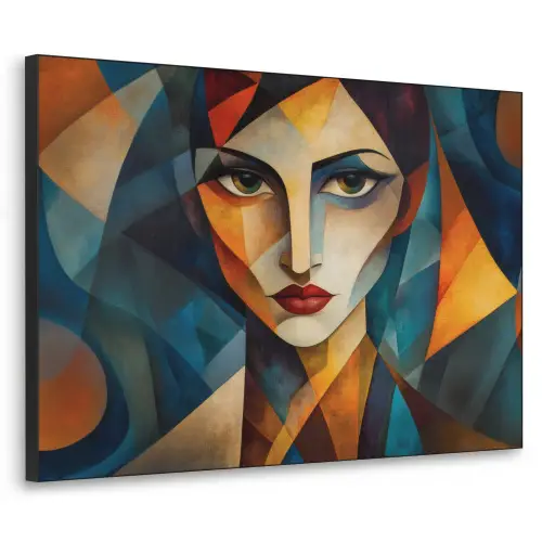 Portret - Abstract - Vormen Textielframe - compleet frame klein -3d