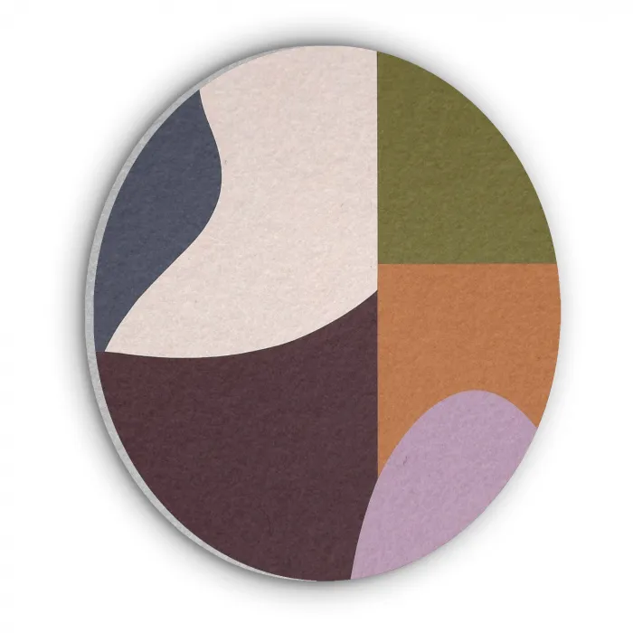 Vormen - Abstract - Kleuren - Vierkant Akoestische PET Vilt - Rond klein -3d