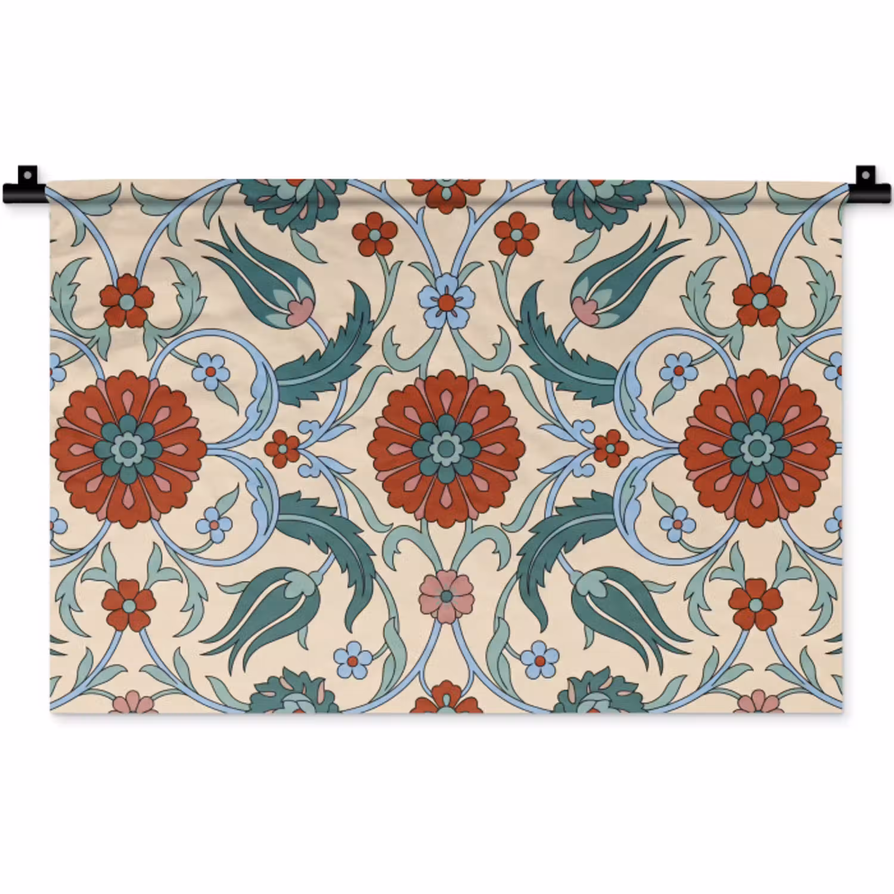 Bloemen - Patroon - Klassiek - Decoratie - Kleurrijk Wandkleed katoen klein -zz3d